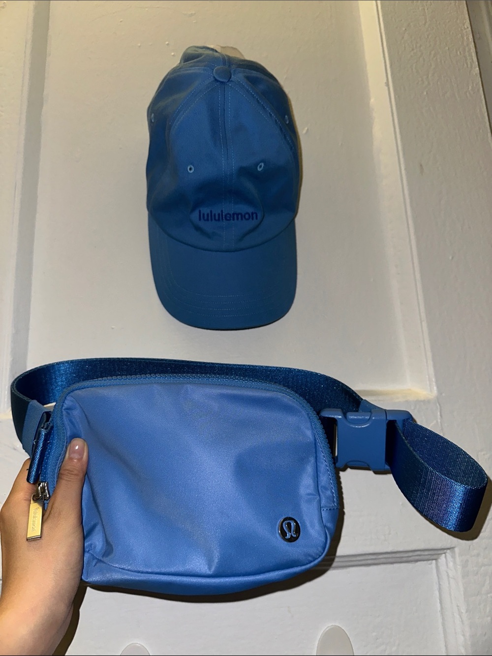Lululemon Blue Hat and Crossbody Bag SET - Sold Out Color